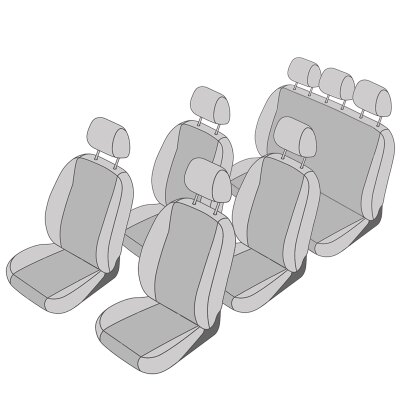 Sitzbezug Autositzbezug Schonbezug, Komplett Set, Mercedes V-Klasse,  Schwarz, Blau