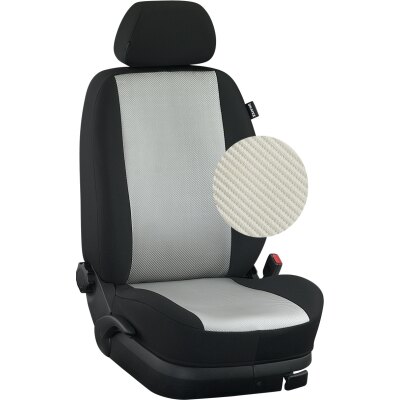 Wohnmobil Weinsberg Cara Compact (Edition Pepper) / Maßangefertigter Rücksitzbezug (Zweierbank) :: K89. Kunstleder Carbon / Stoff schwarz / (15% Aufpreis)