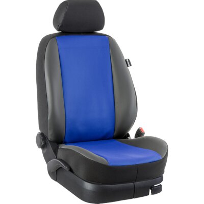 Fiat Fiorino IV / Qubo, ab Bj. 2008 - / Maßangefertigte Vordersitzbezüge :: K87. Kunstleder blau / Kunstleder schwarz