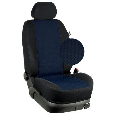 Automobilstoffe Meterware :: 254. Stoff Phoenix-blau / Stoff schwarz