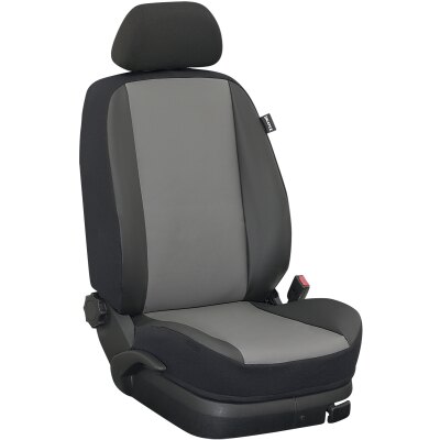 Mercedes Citan W415, Bj. 09/2012 - 2021 / Maßangefertigte Vordersitzbezüge :: K88. Kunstleder grau / Kunstleder schwarz