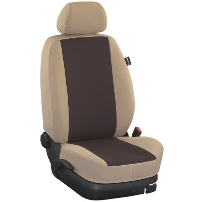 *Wohnmobil Pilotsitz Isringhausen 6860 mit Gurthalter, 2 Vordersitzbezüge im Design Stoff Espresso / beige, Art.Nr.: 9468