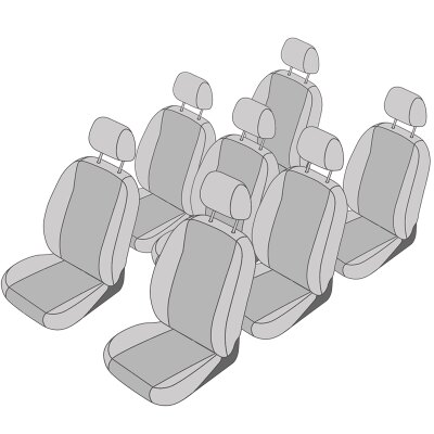 VW Touran Sitzbezüge für die Vorder- und Rücksitze (7-Sitzer