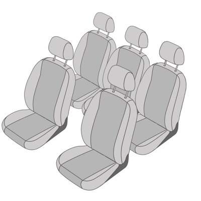 VW Touran II (Typ 5T), ab Bj. 2015 - / Maßangefertigtes Komplettset 5-Sitzer